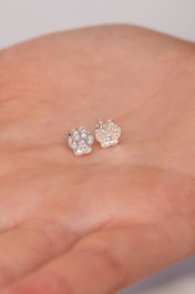 Heliophilia Silver Pendientes de Plata Esterlina 925 en Color Plateado